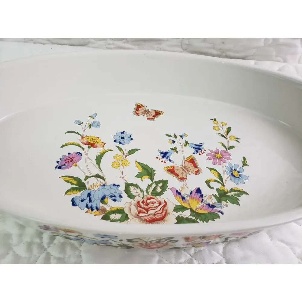 Aynsley Hystyle Cottage Garden Oval Bowl Baker Oven to Table Casserole 12